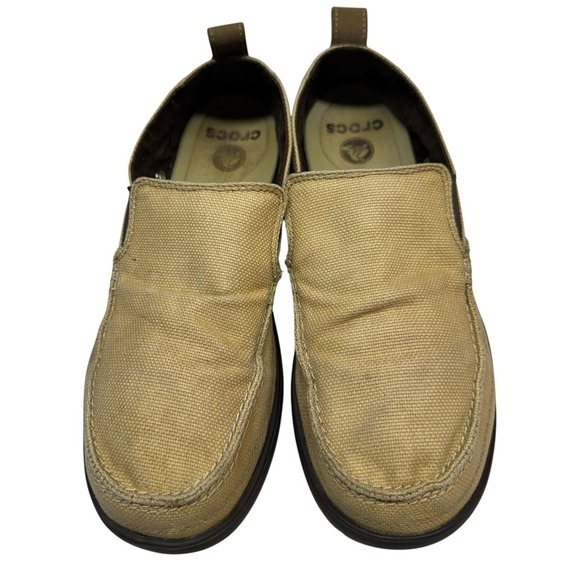 Crocs Mens Canvas Loafers Slip On Shoes Comfort Lightweight Tan Size 9 main image 7